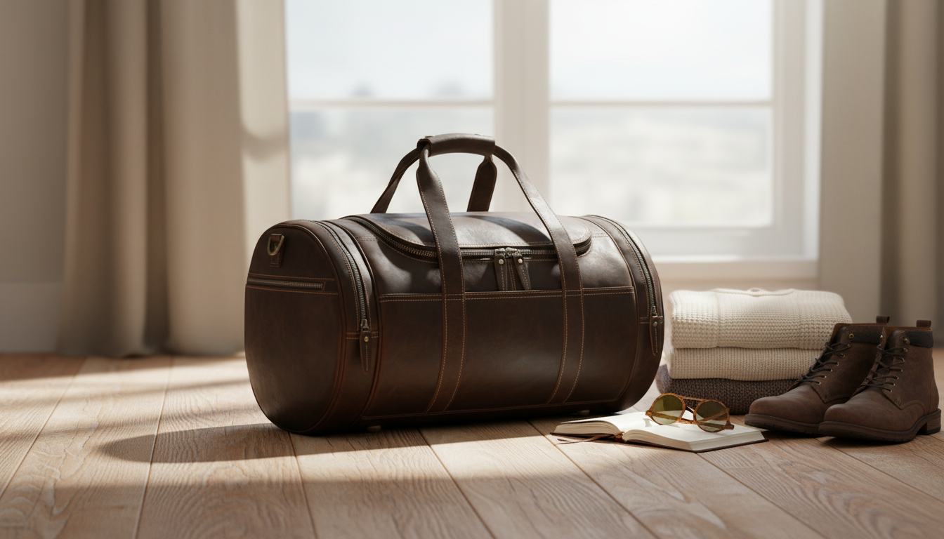 Extra-Large Vintage Leather Duffle Bag for 2–5 Day Trips